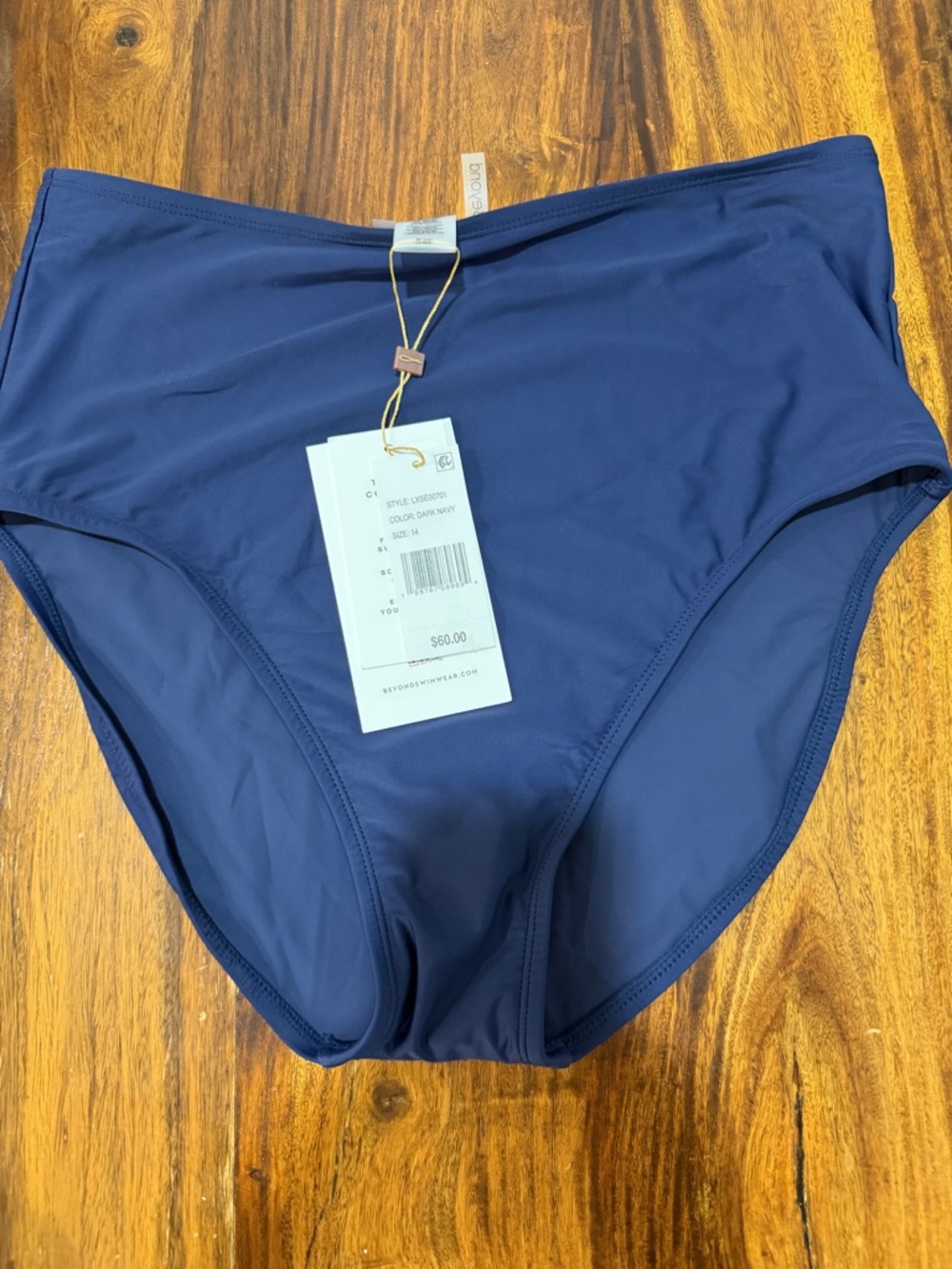 NWT Beyond Navy High-Waist Bikini Bottoms Sz 14 | Tummy Control | Resort Wear
